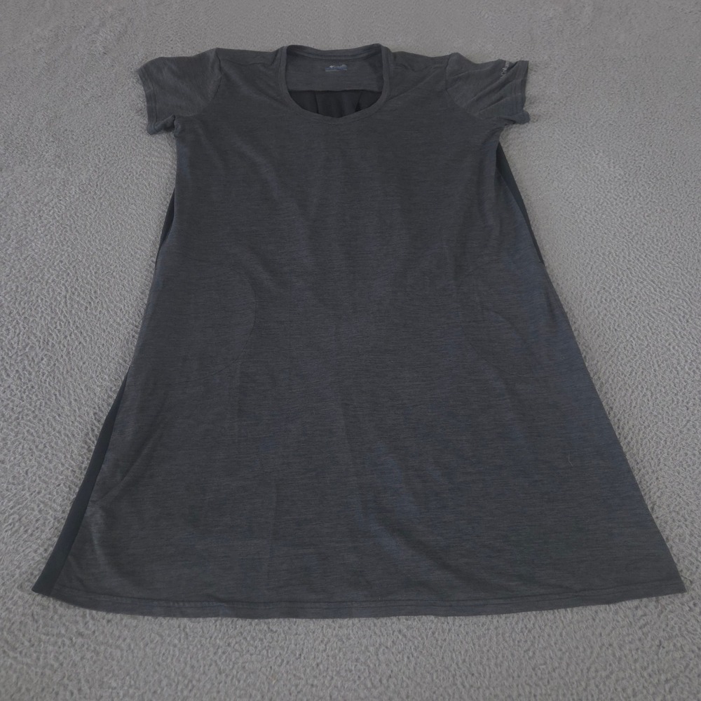 Columbia Dress Womens Large Gray Hazel Springs Heathered Short Sleeve Pockets